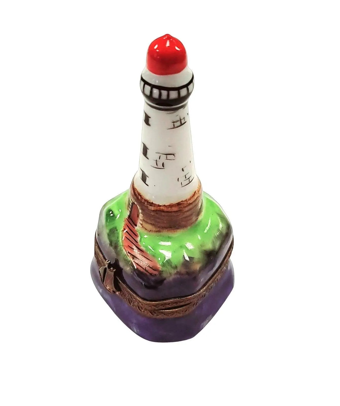 Charming Lighthouse Porcelain Figurine Porcelain Limoges beach travel French Trinket Box