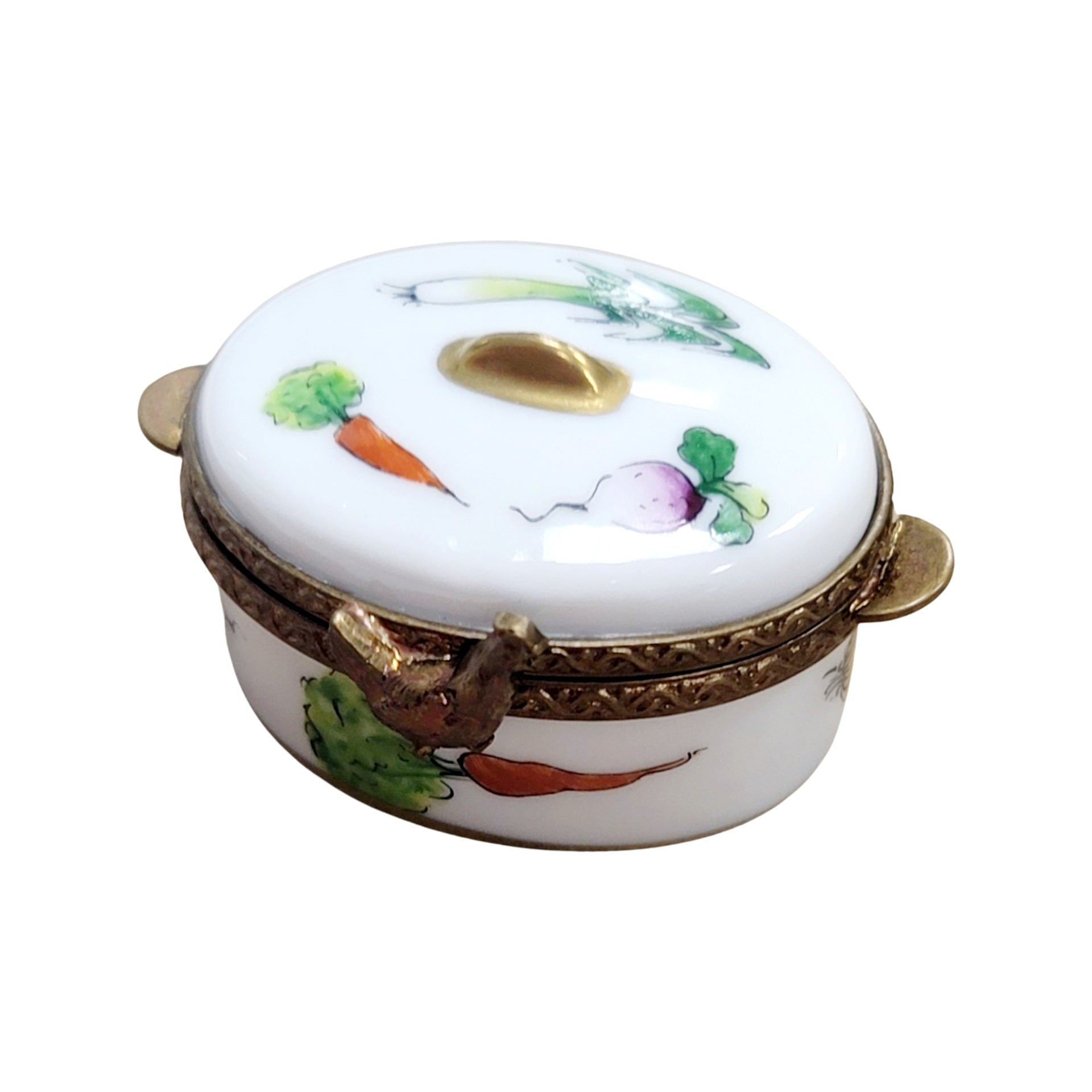 Charming Limoges Roaster Box Porcelain Limoges food French Trinket Box