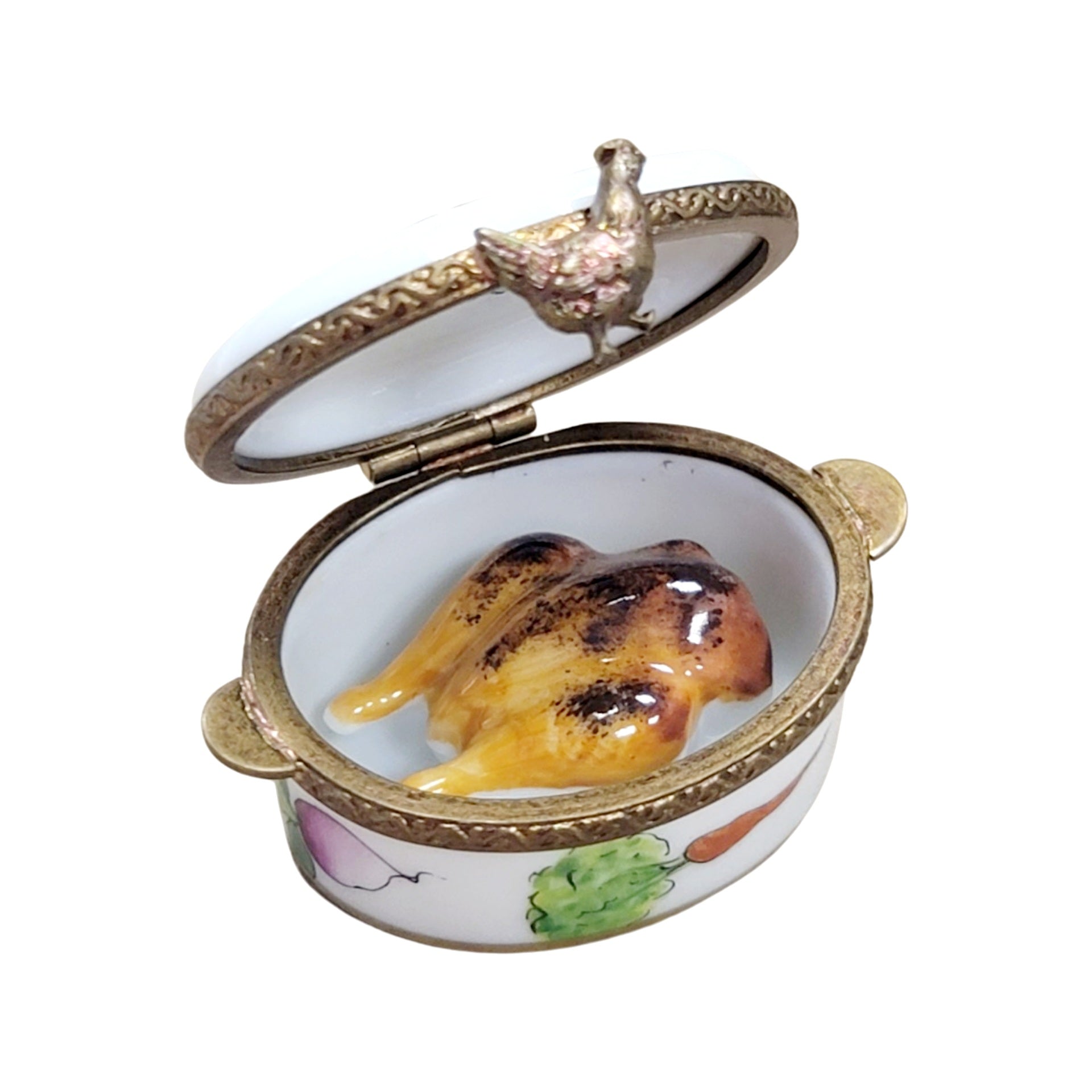 Charming Limoges Roaster Box Porcelain Limoges food French Trinket Box