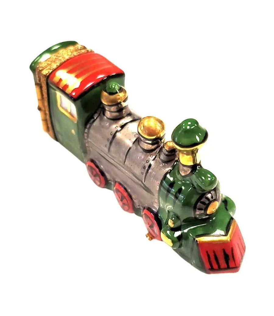 Charming Limoges Train Figurine Porcelain Limoges vehicle xmas French Trinket Box