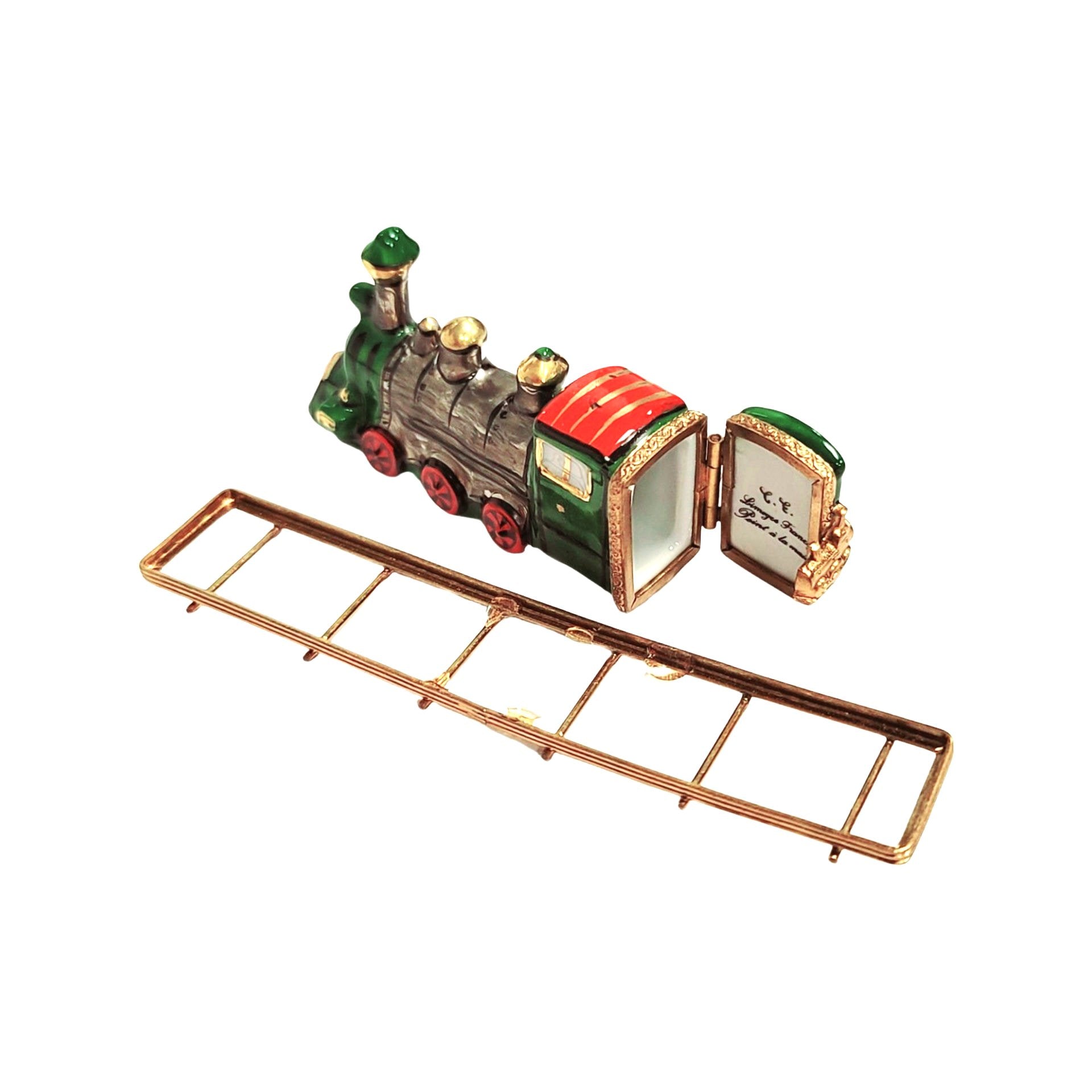 Charming Locomotive Porcelain Box Porcelain Limoges travel BABY maternity figurine LIMOGES BOXES French Trinket Box