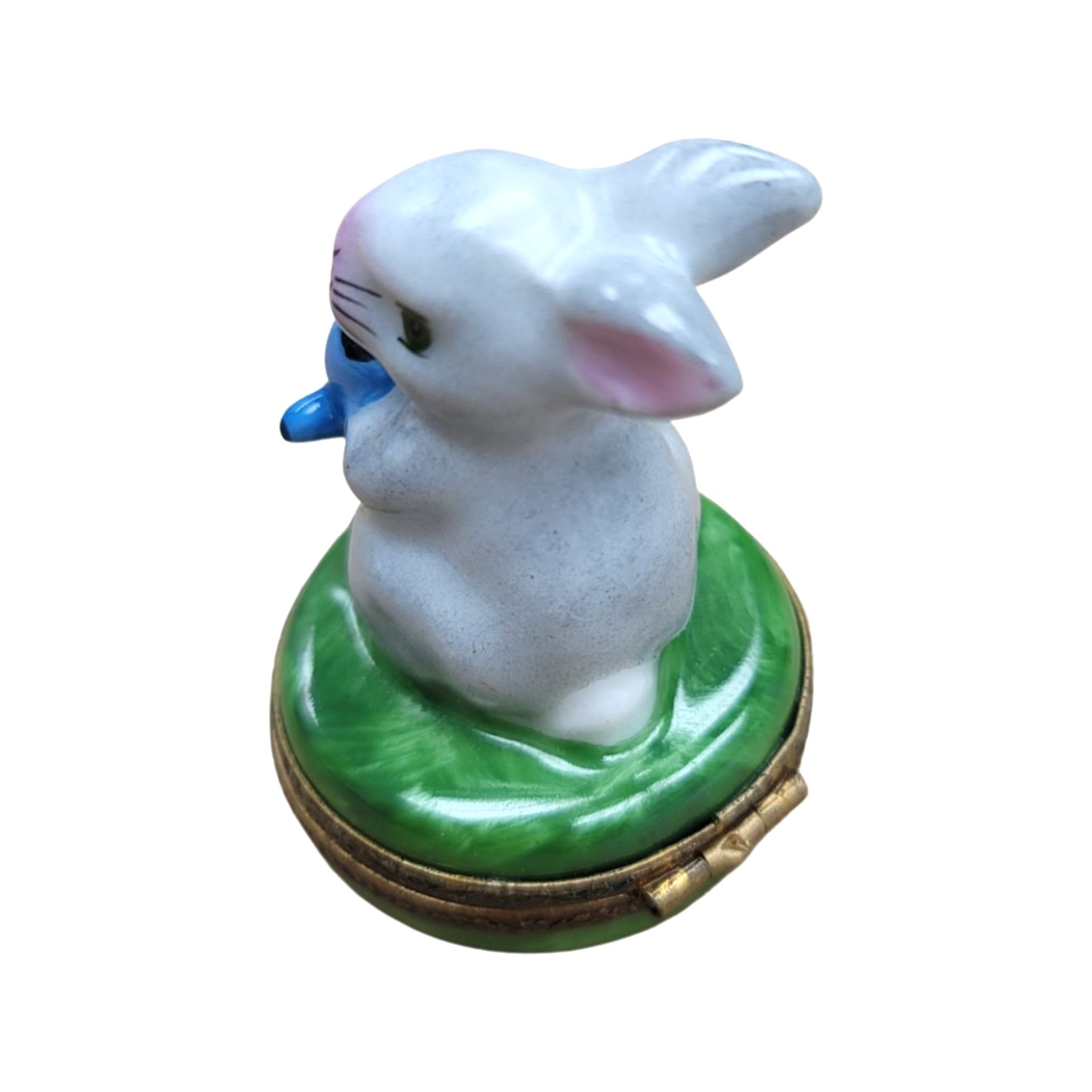 Charming Rabbit Watering Can Box Porcelain Limoges mice rabbit limoges boxes garden flowers French Trinket Box