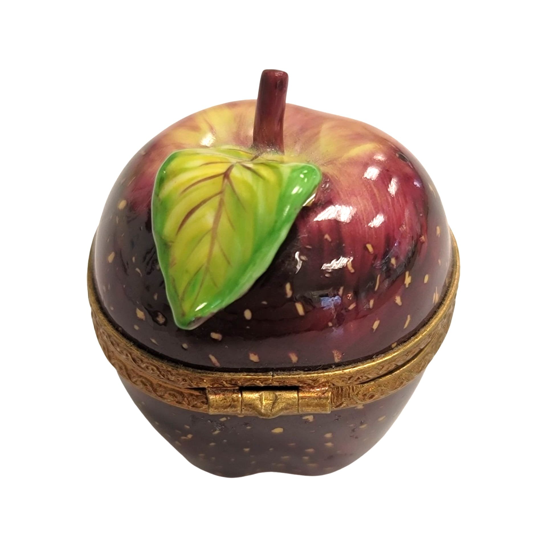 Charming Red Apple Limoges Box Porcelain Limoges fruit vegetables French Trinket Box