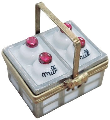 Charming Vintage Milk Bottles Porcelain Limoges food French Trinket Box