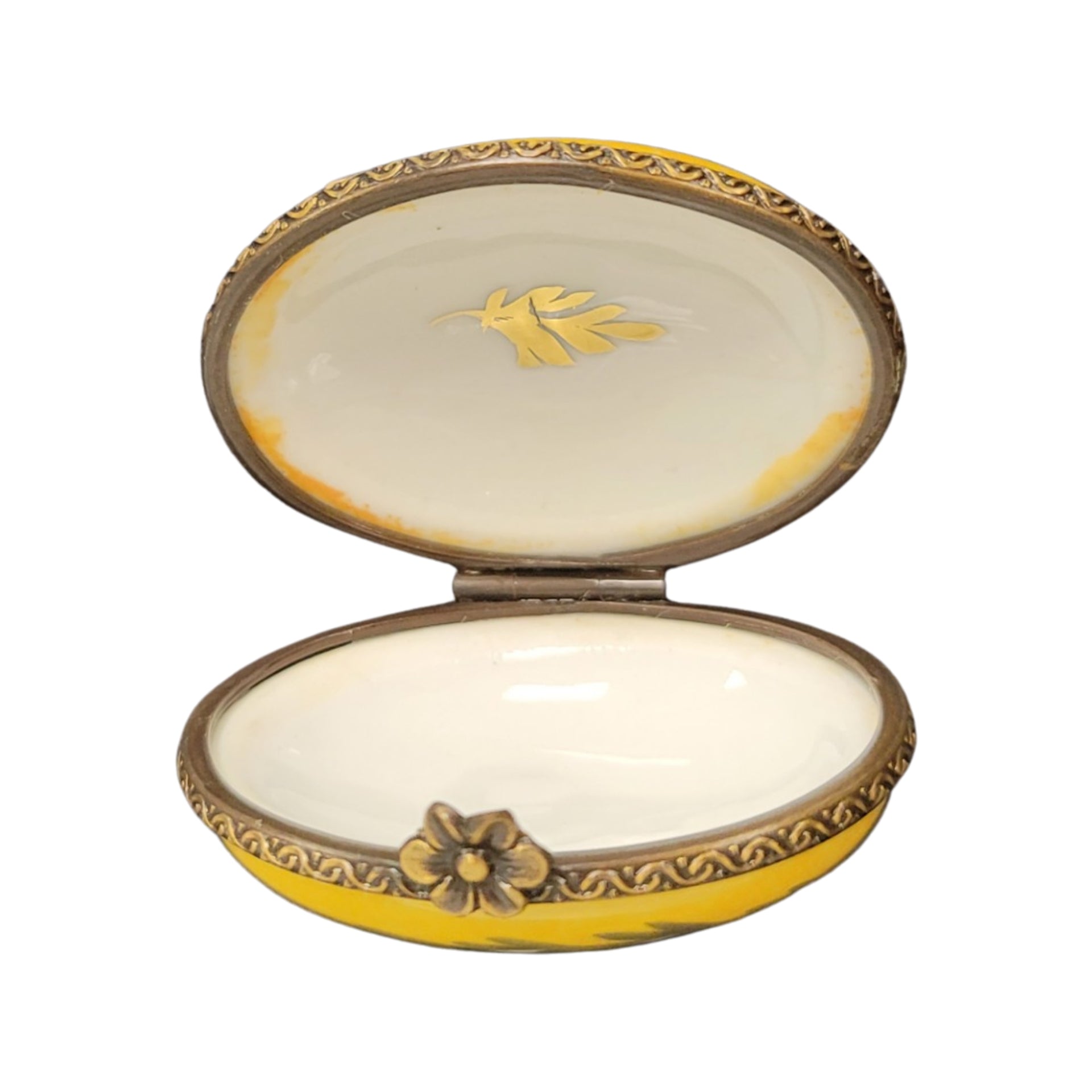Charming Yellow Floral Limoges Box Porcelain Limoges LIMOGES BOXES traditional French Trinket Box