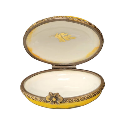 Charming Yellow Floral Limoges Box Porcelain Limoges LIMOGES BOXES traditional French Trinket Box