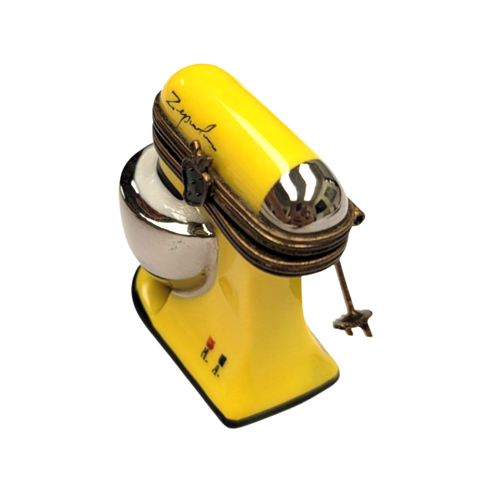 Charming Yellow Mixer Keepsake Porcelain Limoges home food French Trinket Box