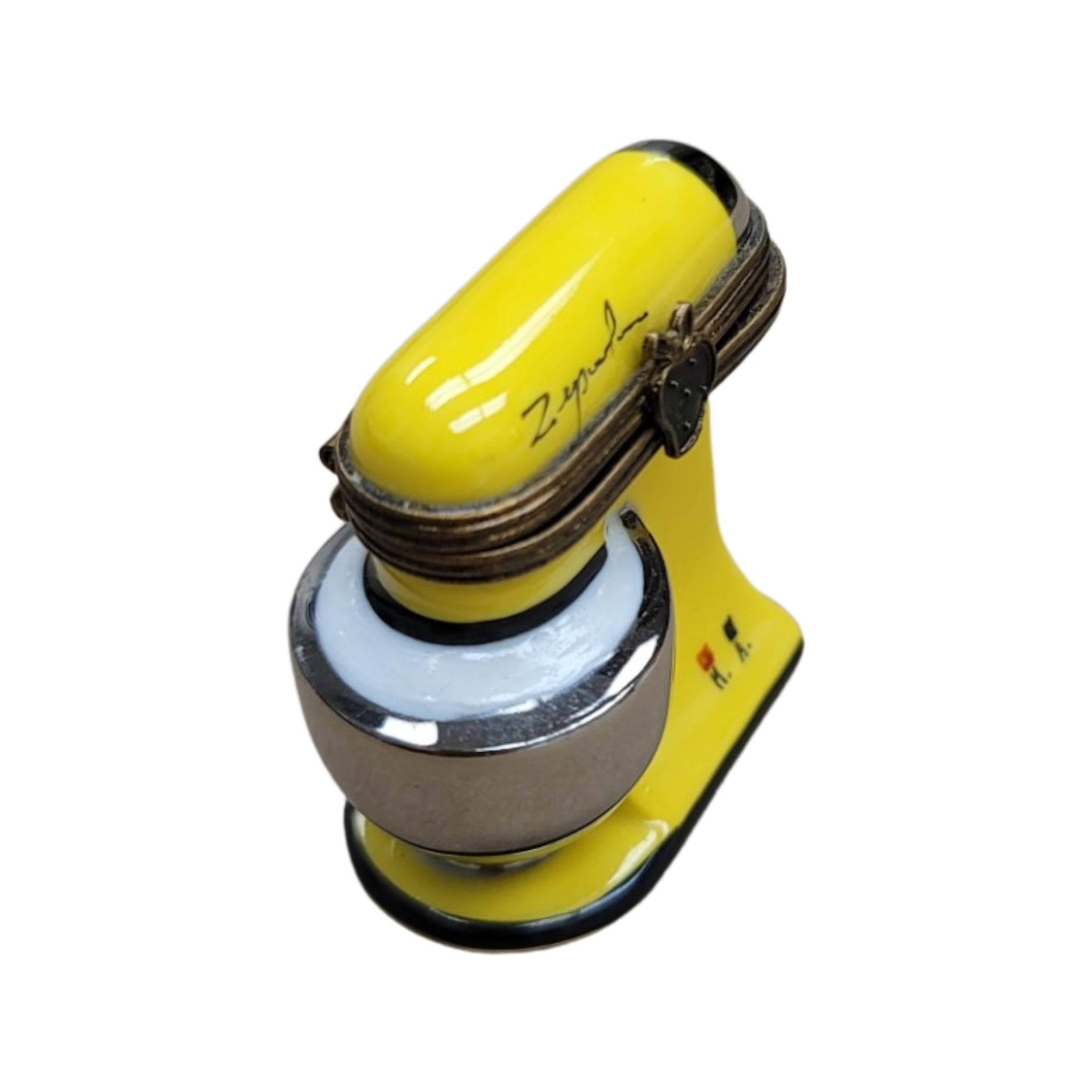 Charming Yellow Mixer Keepsake Porcelain Limoges home food French Trinket Box