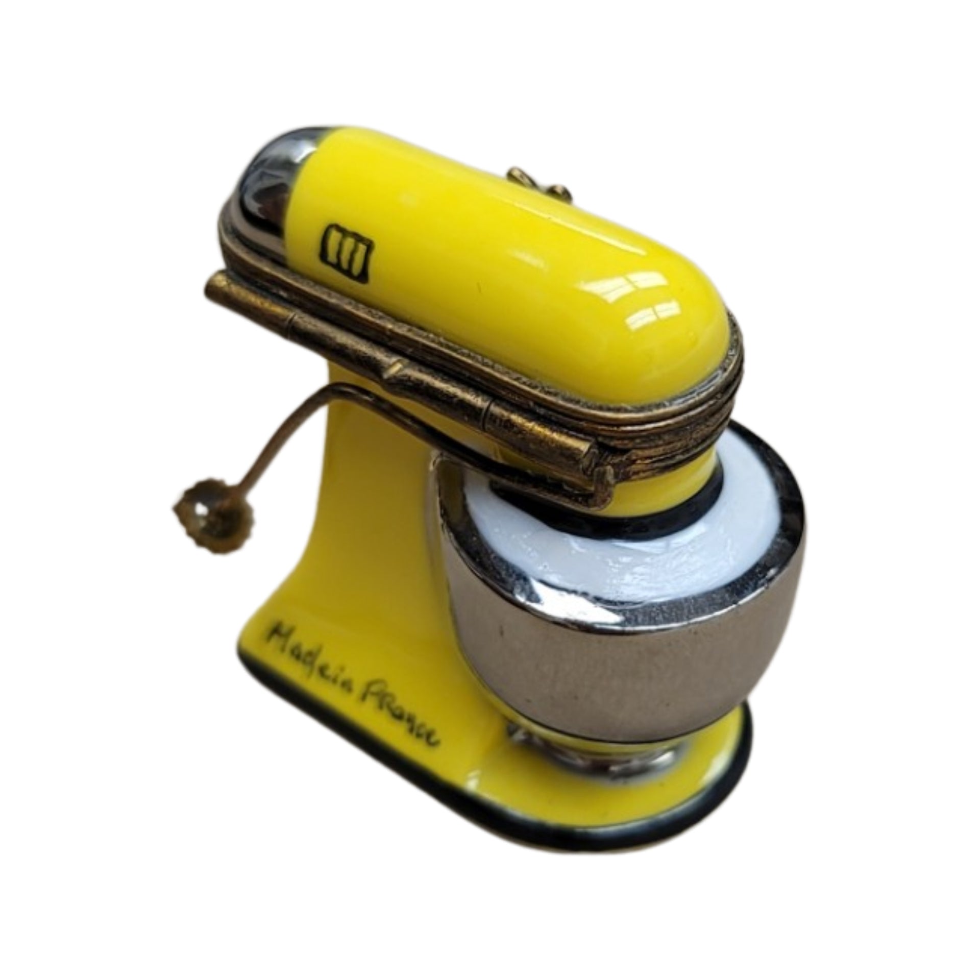 Charming Yellow Mixer Keepsake Porcelain Limoges home food French Trinket Box