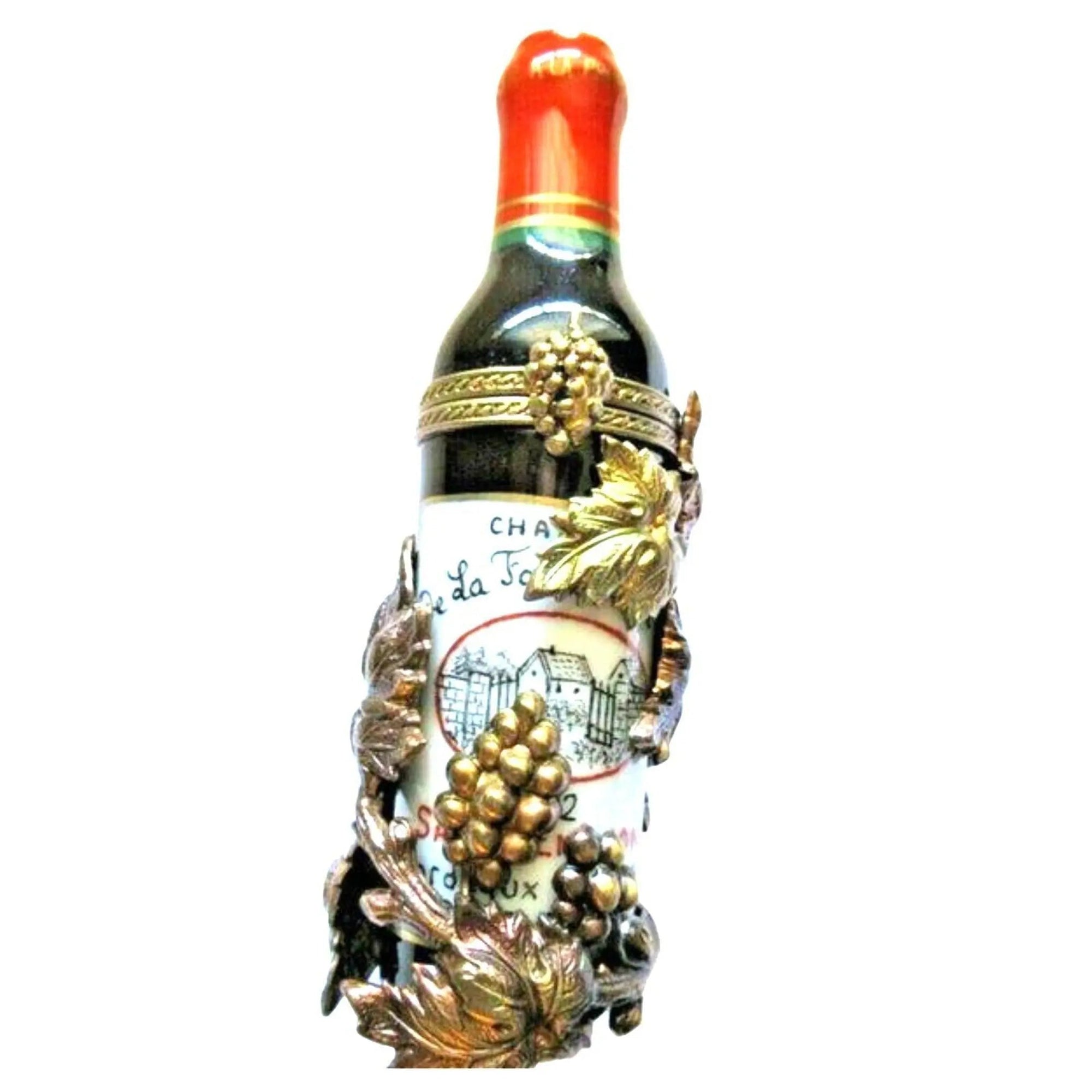 Chateau 1972 Wine Porcelain Limoges Wine Spirits French Trinket Box