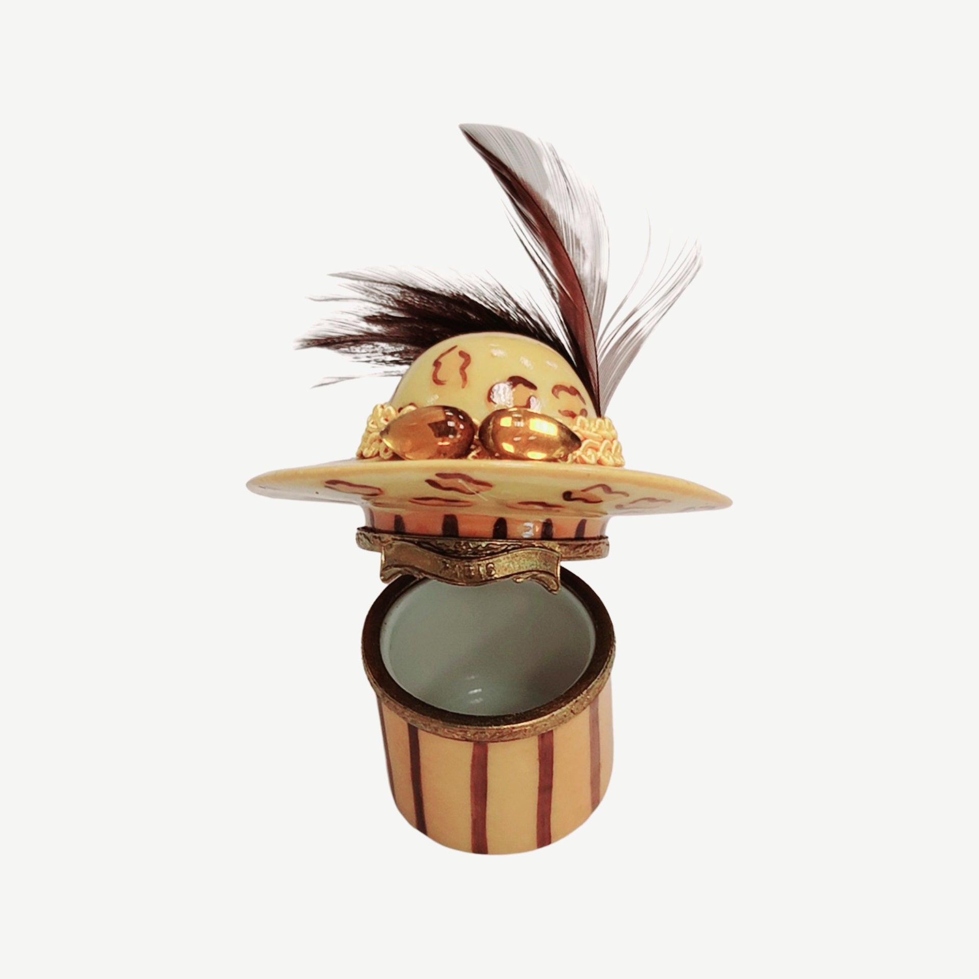 Cheetah Print Elegance Box Porcelain Limoges shoe figurine LIMOGES BOXES French Trinket Box