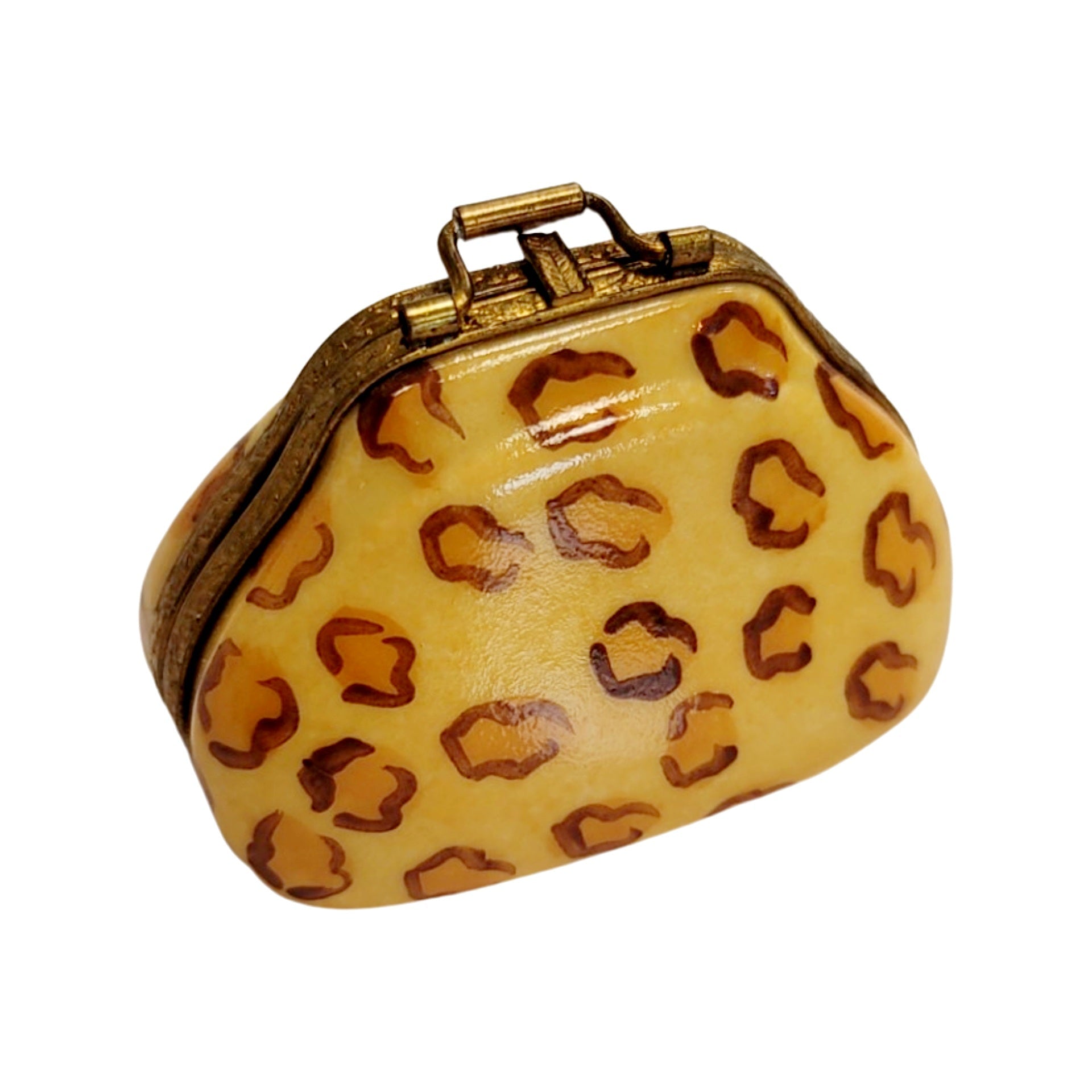 Cheetah Print Porcelain Purse Porcelain Limoges fashion purse figurine LIMOGES BOXES French Trinket Box