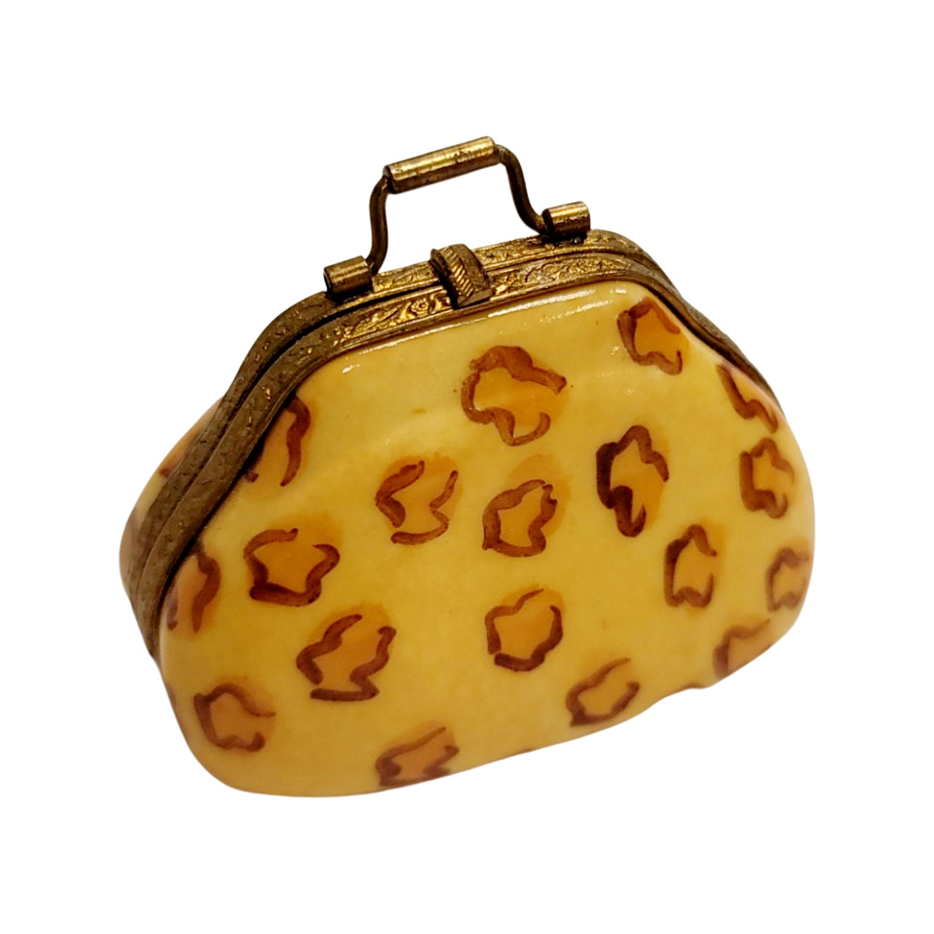 Cheetah Print Porcelain Purse Porcelain Limoges fashion purse figurine LIMOGES BOXES French Trinket Box