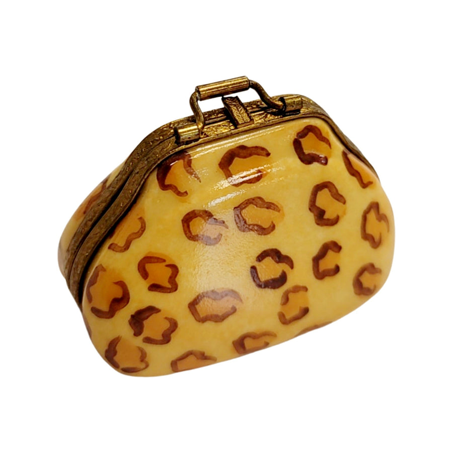 Cheetah Print Porcelain Purse Porcelain Limoges fashion purse figurine LIMOGES BOXES French Trinket Box