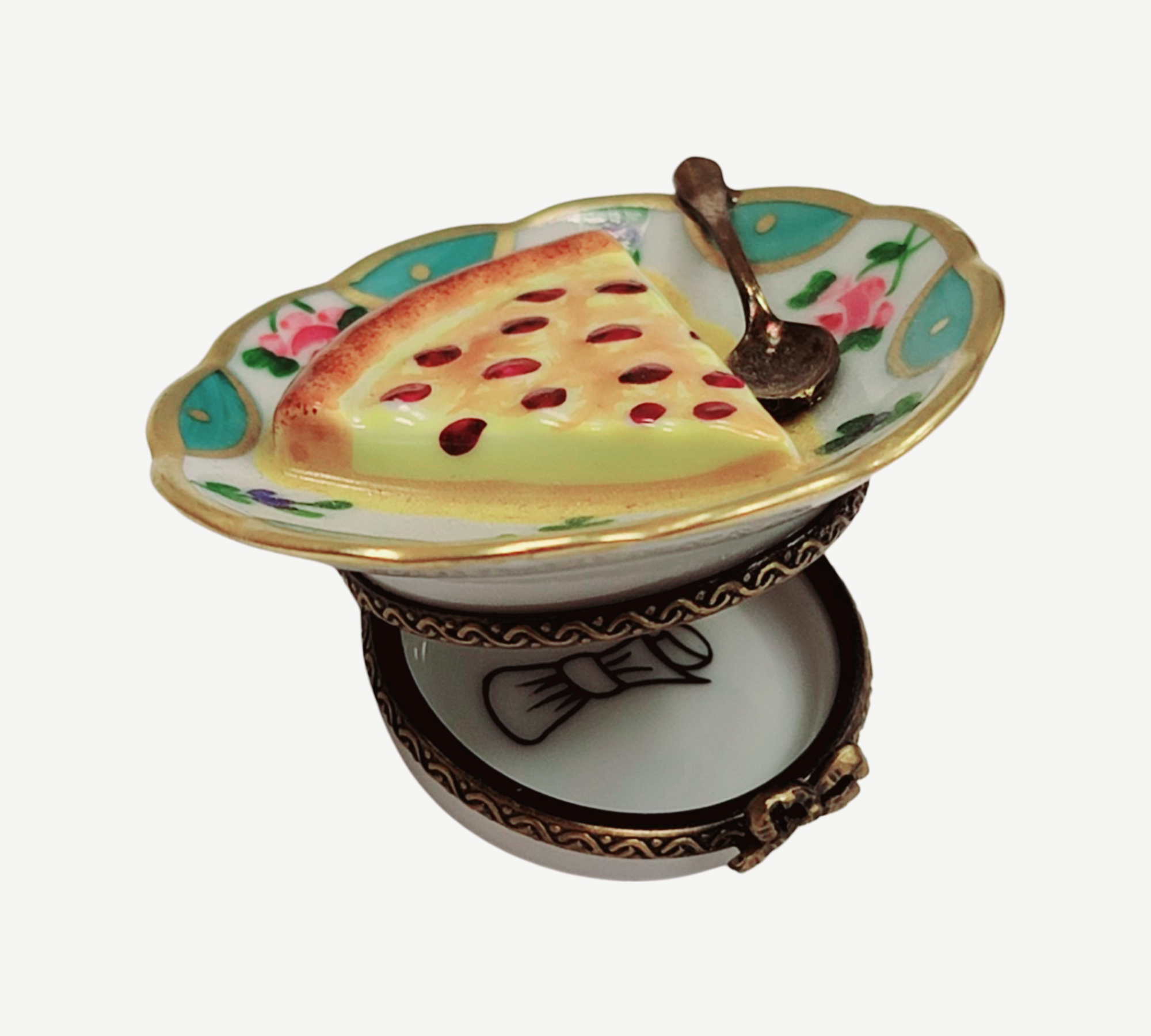 Cherry Pie Limoges Box Figurine Porcelain Limoges Dessert French Trinket Box