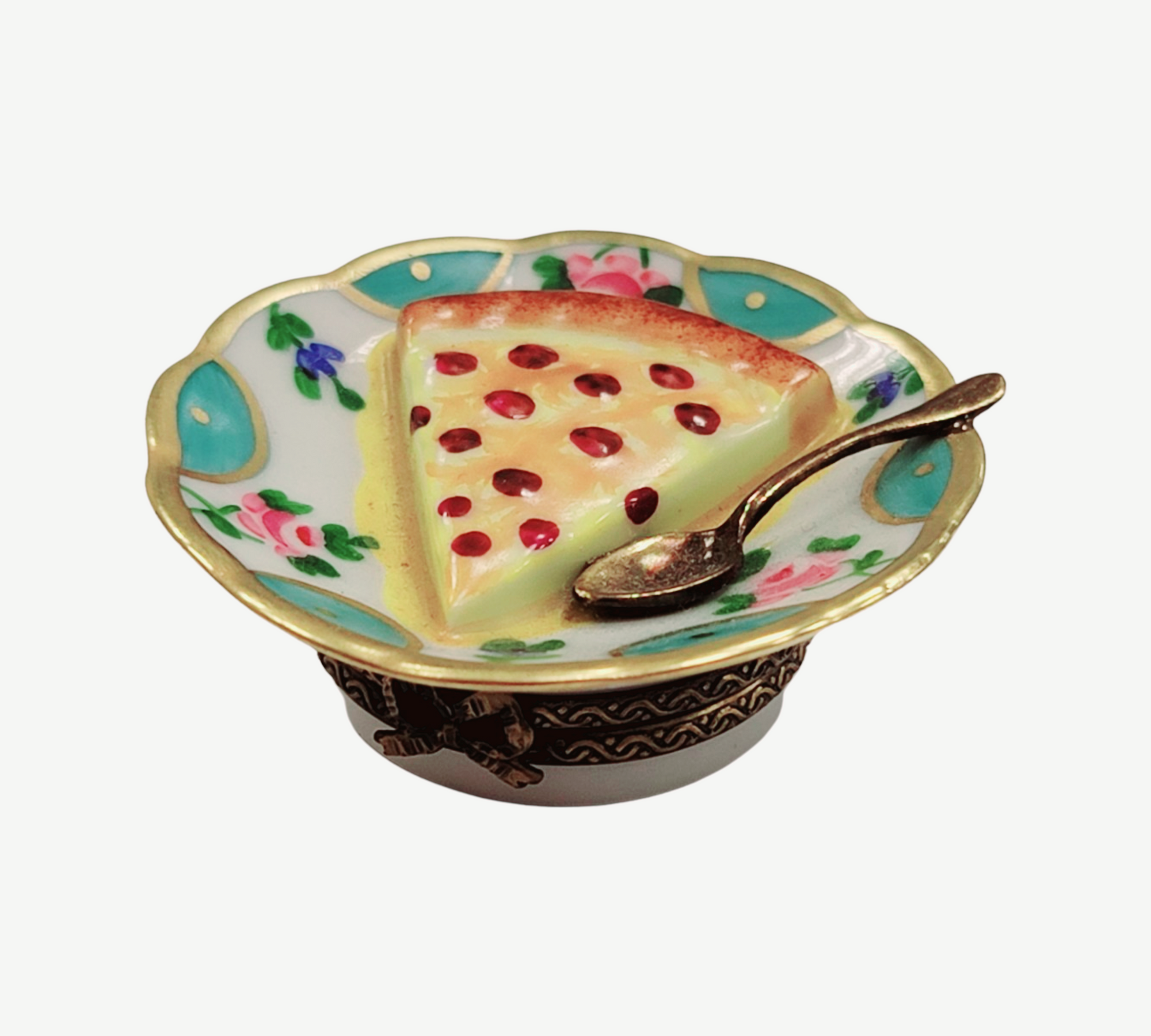 Cherry Pie Limoges Box Figurine Porcelain Limoges Dessert French Trinket Box