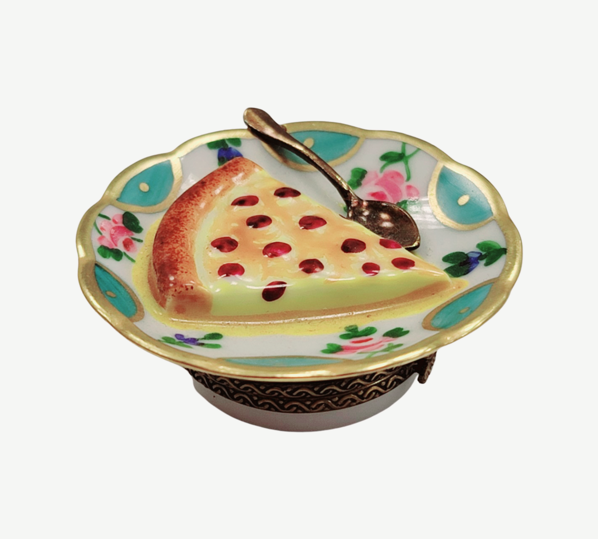 Cherry Pie Limoges Box Figurine Porcelain Limoges Dessert French Trinket Box