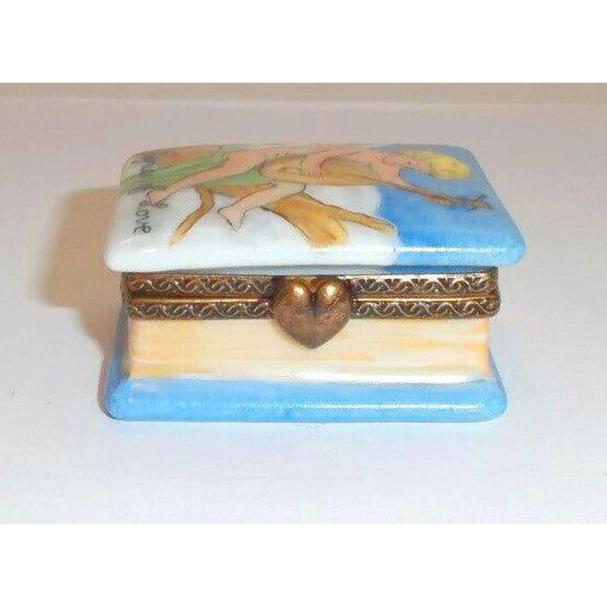 Cherub Lyre Love Lyrics Box Porcelain Limoges Angel Religious love valentine music Limoges Box angel French Trinket Box