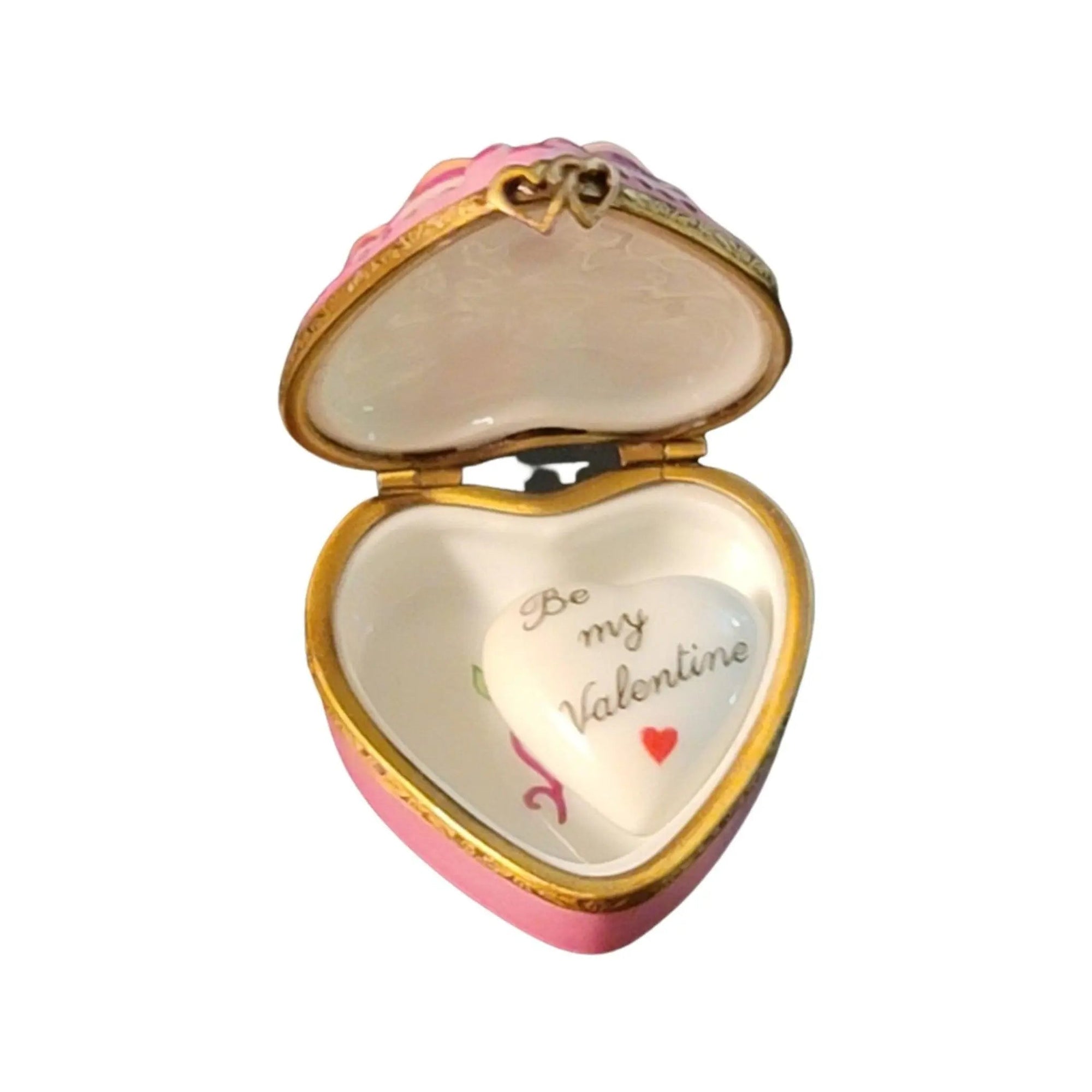 Cherubic Love Heart Box Porcelain Limoges Angel French Trinket Box