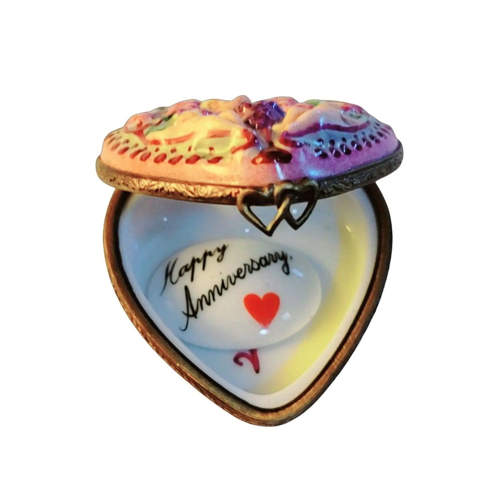 Cherubs Heart Anniversary Box Porcelain Limoges anniversary wedding French Trinket Box