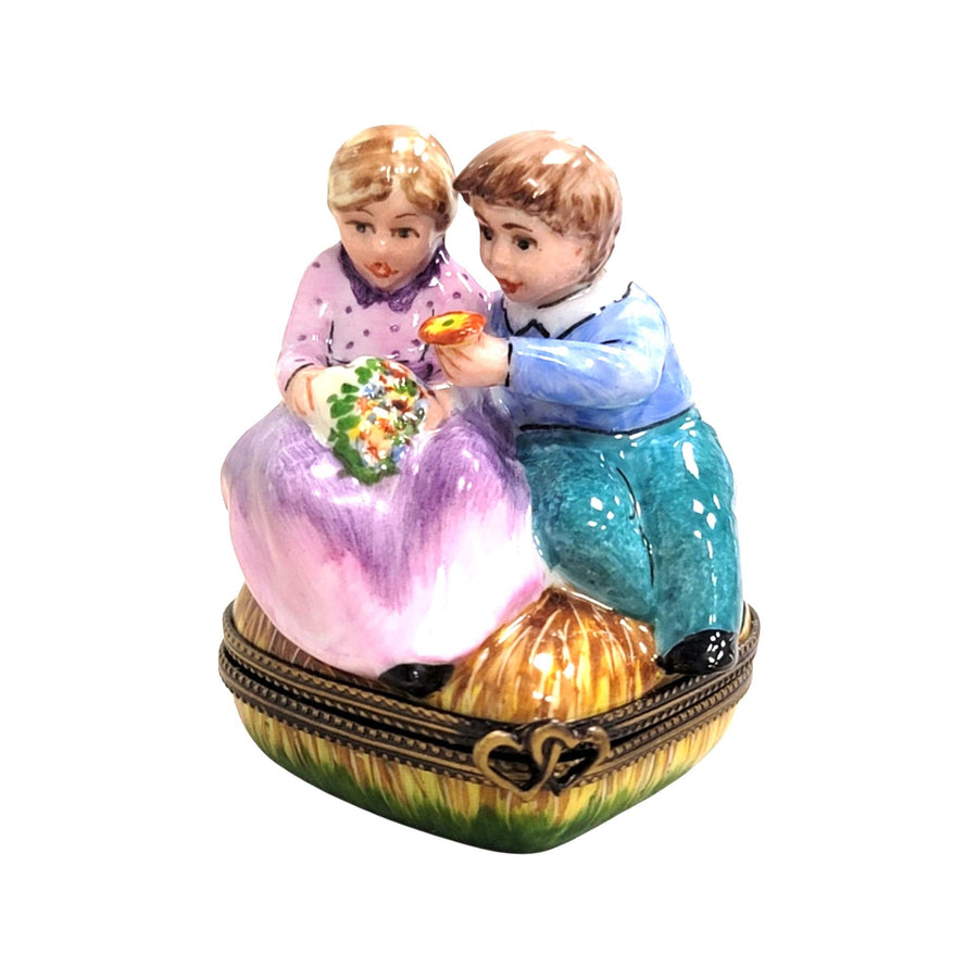 Children's Heartfelt Love Limoges Box Porcelain Limoges Baby heart love French Trinket Box