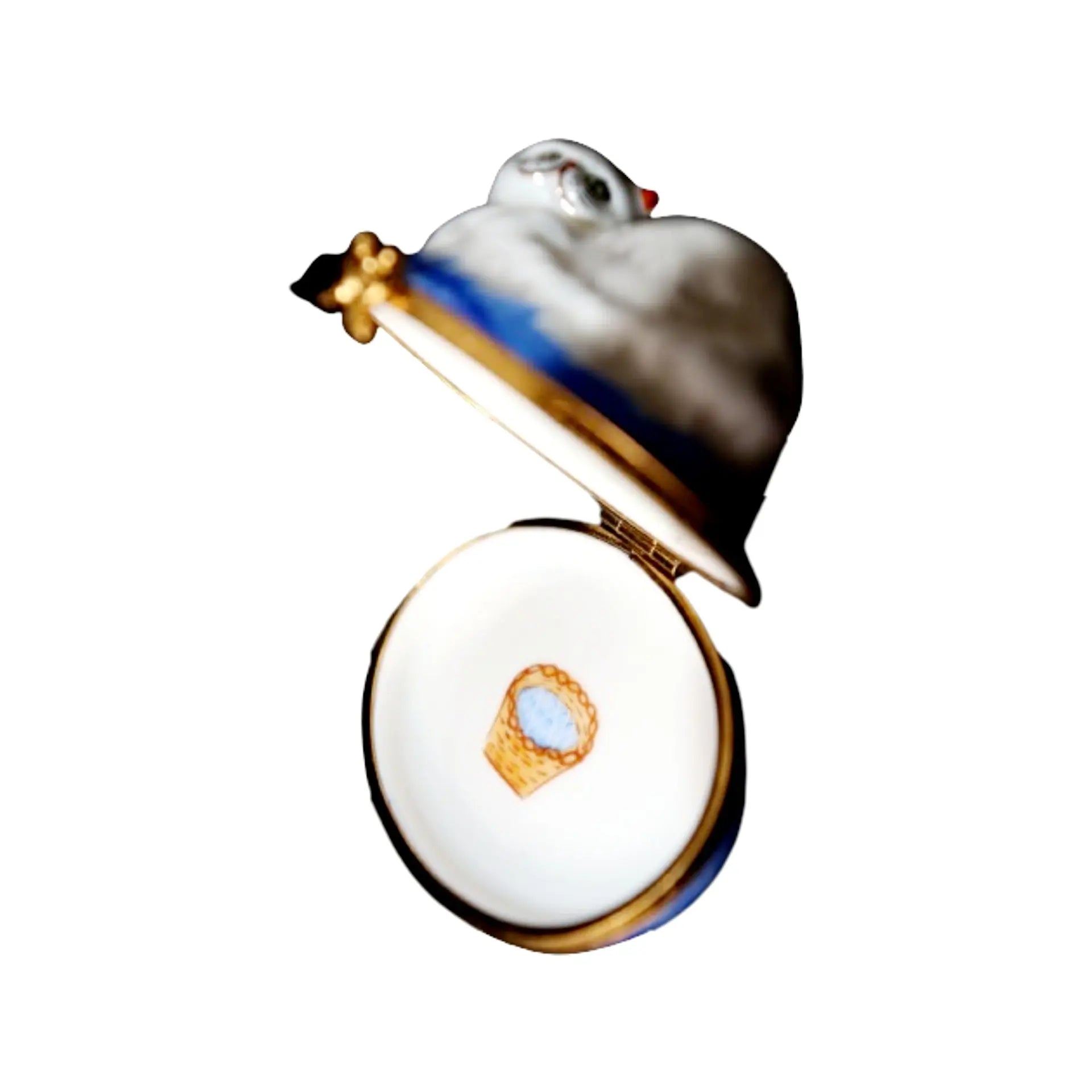 Chinchilla Persian Cat Porcelain Limoges Cat French Trinket Box