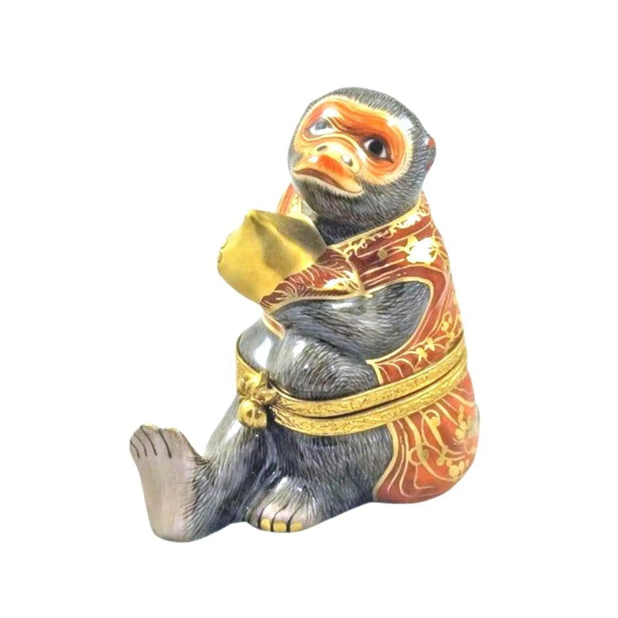 Chinese Imperial Monkey Limoges Box Porcelain Limoges Wild Animals World Travel French Trinket Box