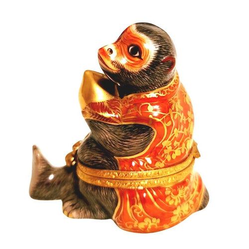 Chinese Imperial Monkey Limoges Box Porcelain Limoges Wild Animals World Travel French Trinket Box