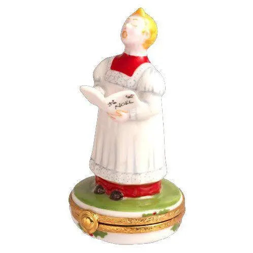 Choir Boy Christian Porcelain Limoges xmas theme French Trinket Box
