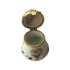 Christmas Bell w Decal Porcelain Limoges xmas theme French Trinket Box