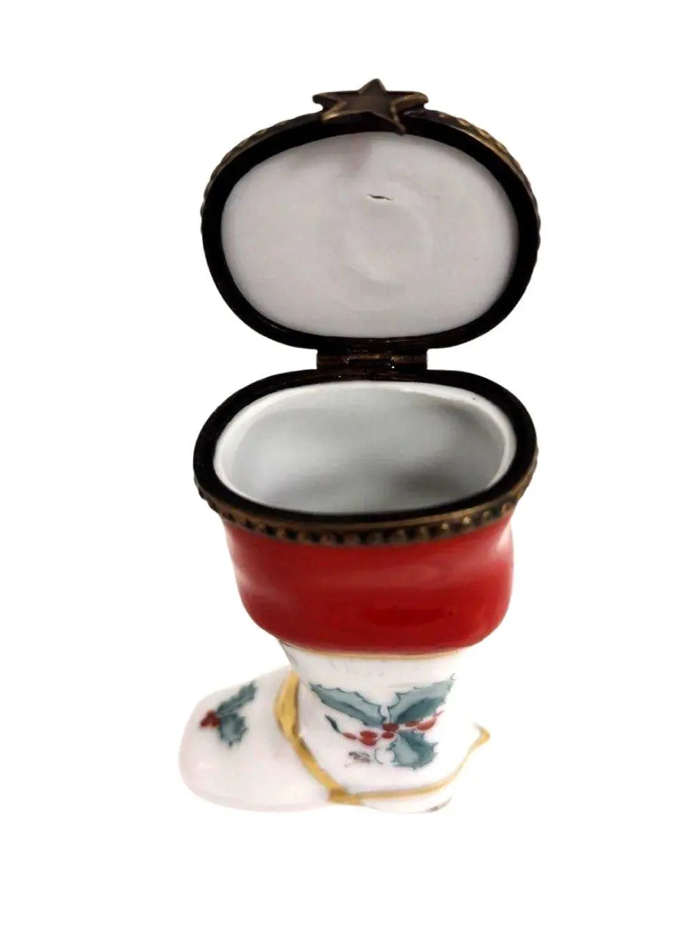 Christmas Boot Limoges Figurine Porcelain Limoges xmas French Trinket Box