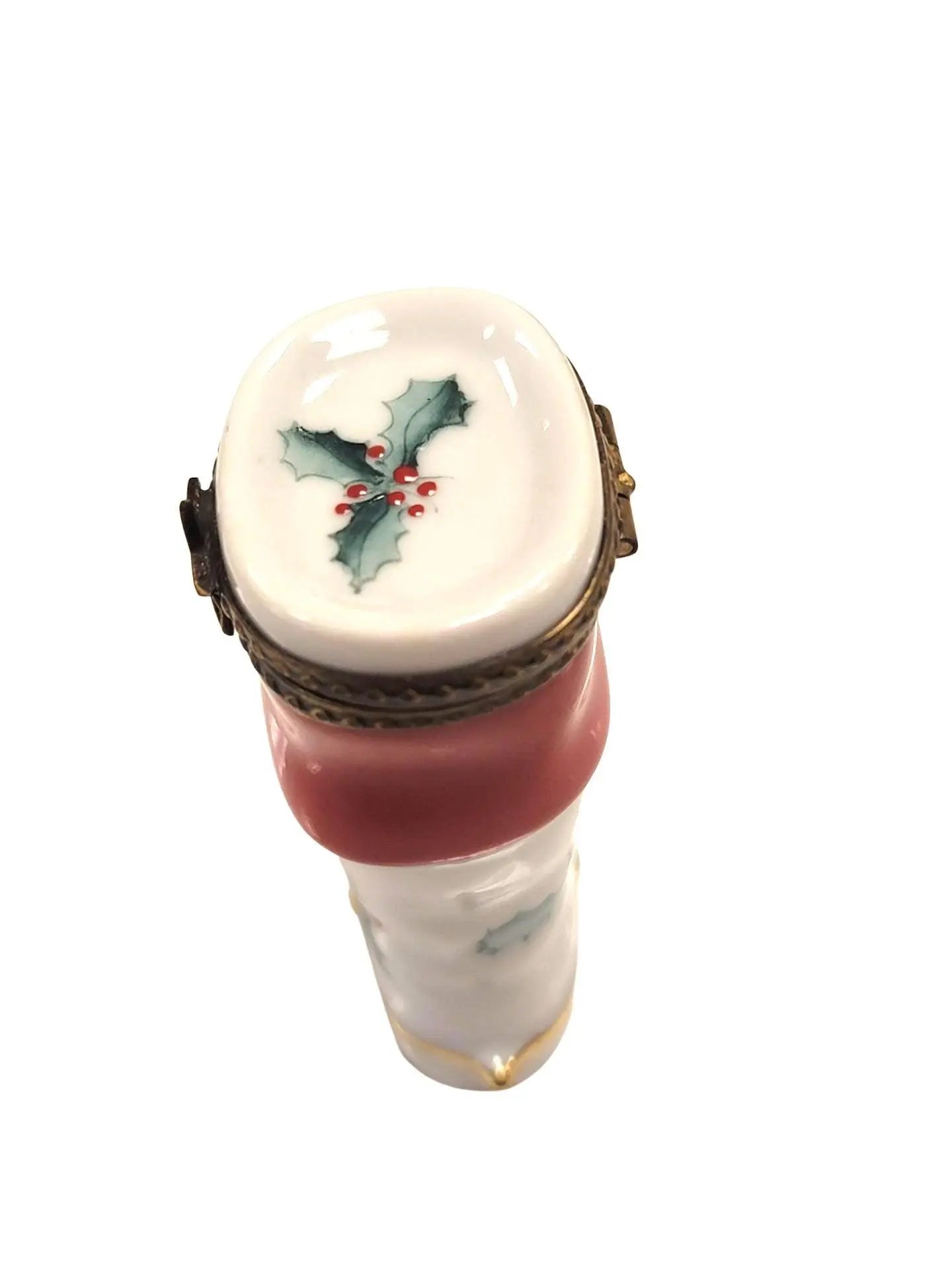 Christmas Boot Limoges Figurine Porcelain Limoges xmas French Trinket Box