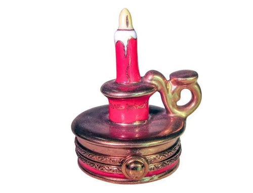 Christmas Candle Porcelain Limoges xmas theme christmas French Trinket Box
