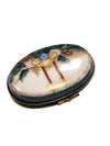 Christmas Candles and Mistletoe Box Porcelain Limoges xmas French Trinket Box