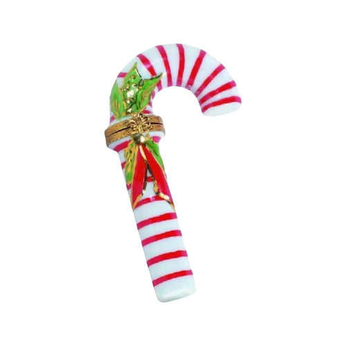 Christmas Candy Cane Porcelain Limoges xmas theme French Trinket Box