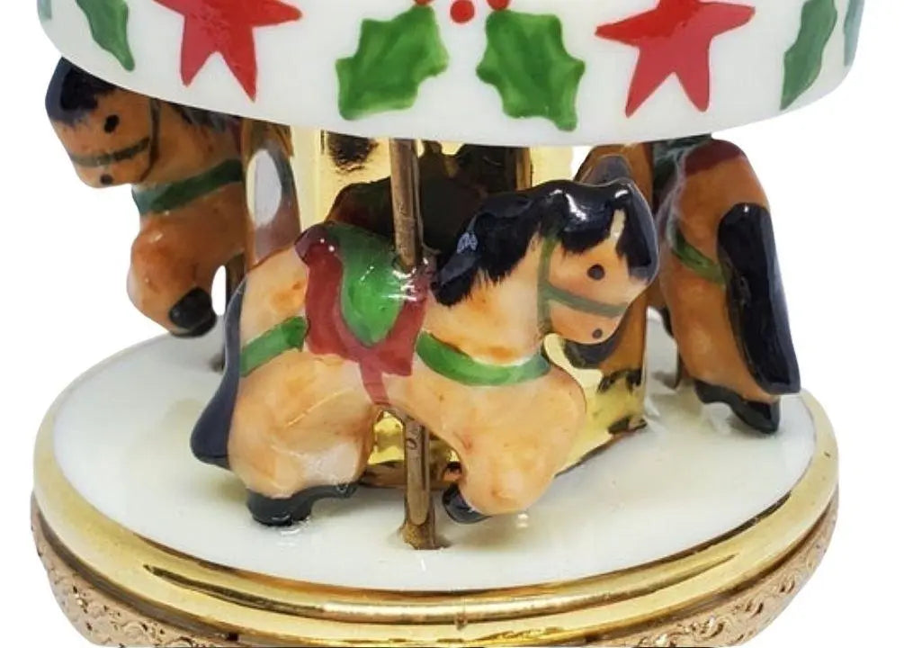 Christmas Carousel Limoges Box Porcelain Limoges Carnival xmas French Trinket Box