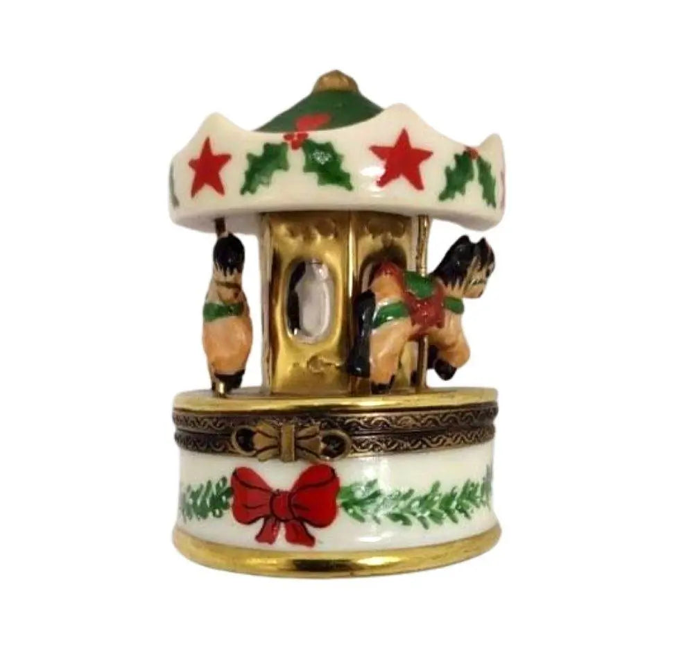 Christmas Carousel Limoges Box Porcelain Limoges Carnival xmas French Trinket Box