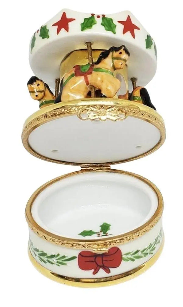 Christmas Carousel Limoges Box Porcelain Limoges Carnival xmas French Trinket Box