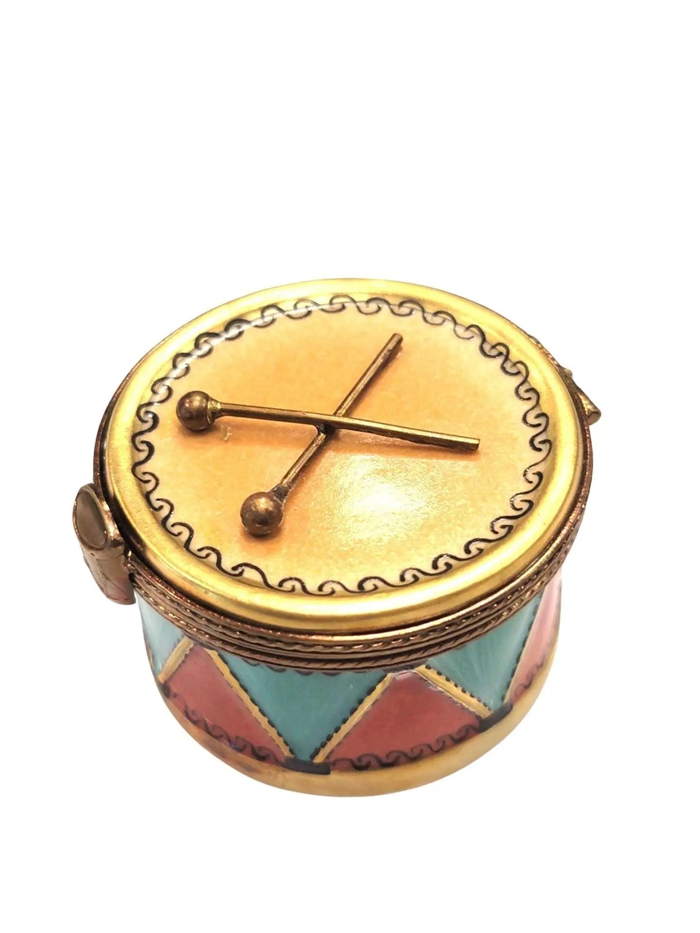 Christmas Drum Limoges Box Collectible Porcelain Limoges xmas French Trinket Box