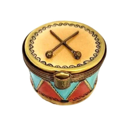 Christmas Drum PV Retired in 90s Limoges Box Porcelain Figurine-xmas-CH2P281