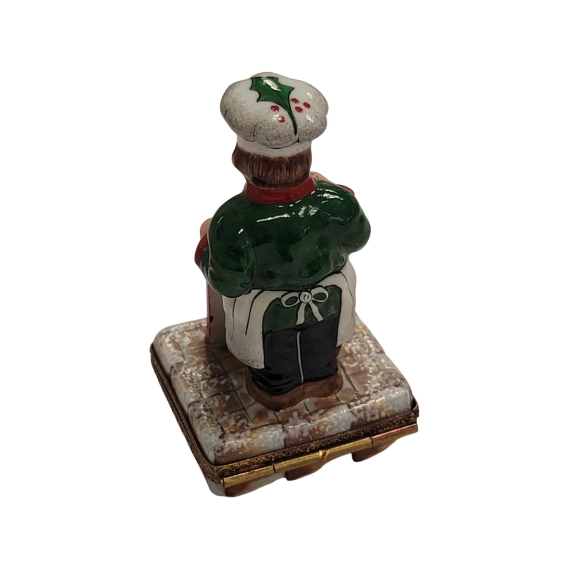 Christmas French Chef Figurine Porcelain Limoges food xmas French Trinket Box