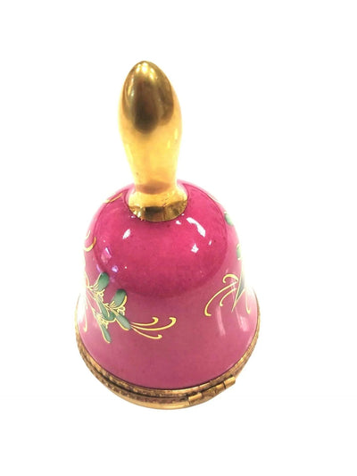 Christmas Holly Bell Box Porcelain Limoges xmas French Trinket Box