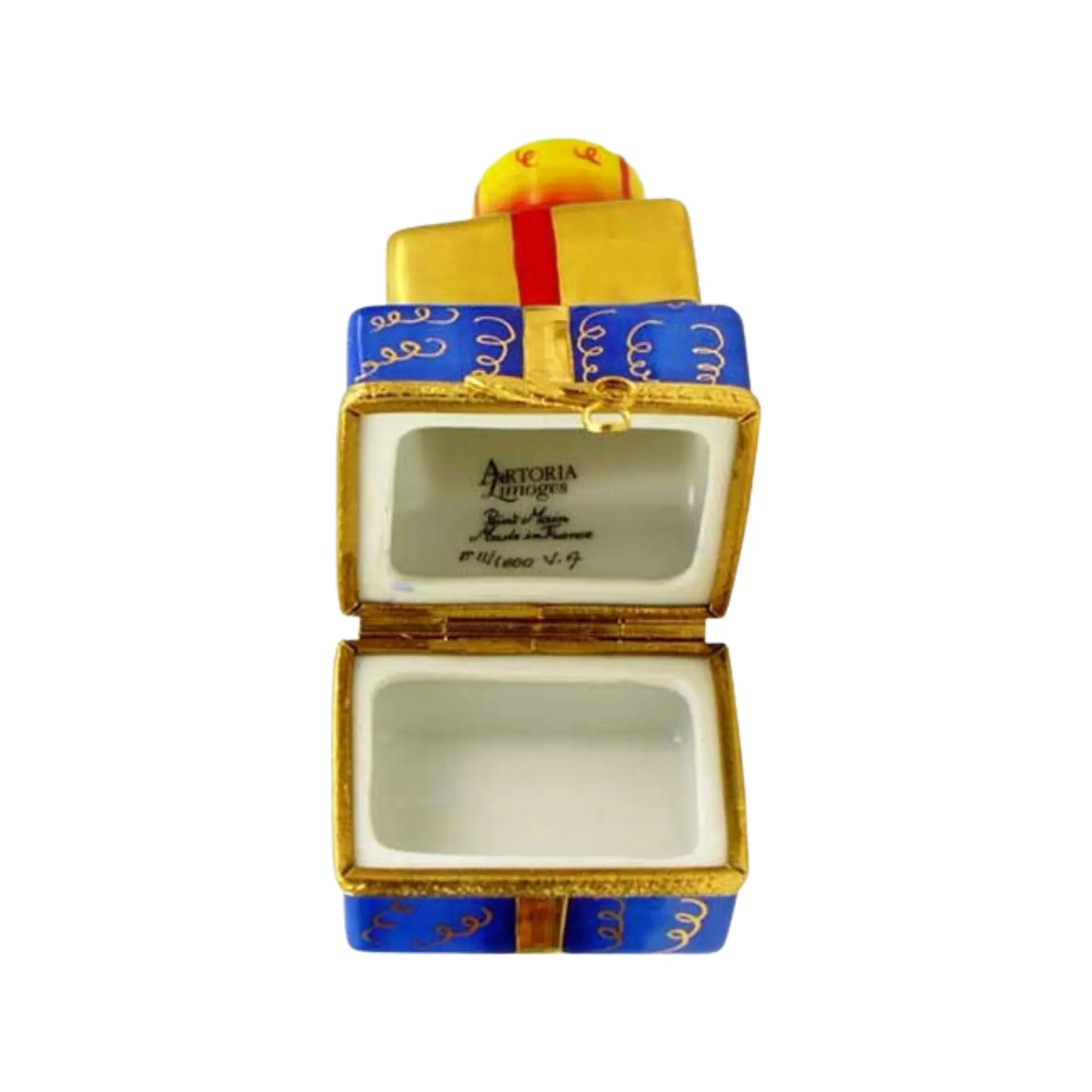 Christmas Presents Porcelain Limoges xmas theme French Trinket Box