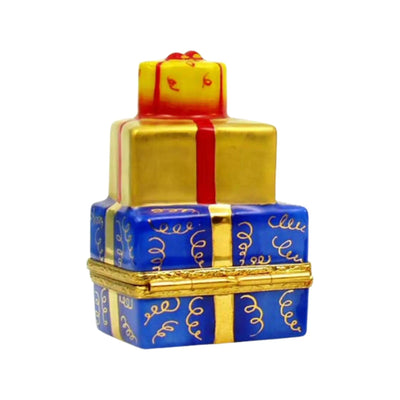 Christmas Presents Porcelain Limoges xmas theme French Trinket Box