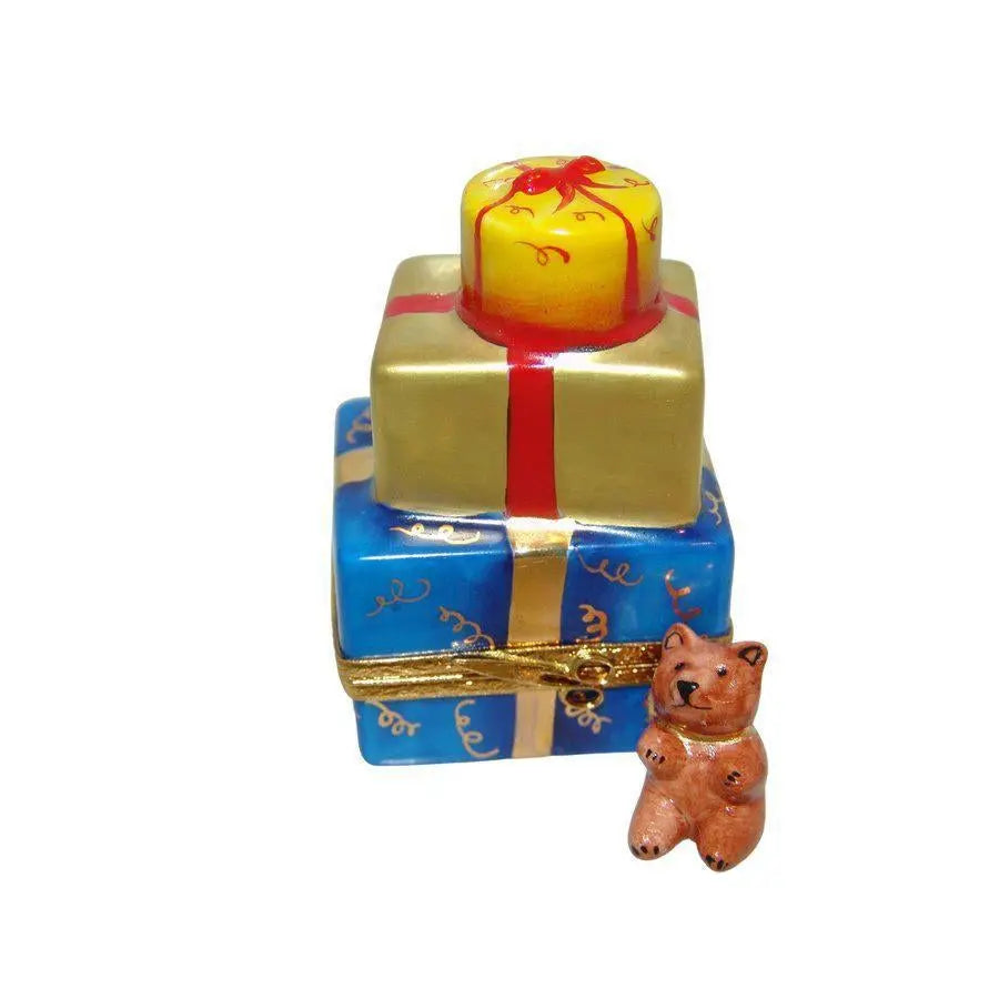 Christmas Presents Porcelain Limoges xmas theme French Trinket Box