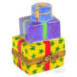 Christmas Presents Porcelain Limoges xmas theme christmas figurine French Trinket Box