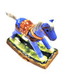Christmas Sheriff Rocking Horse Porcelain Limoges xmas baby French Trinket Box