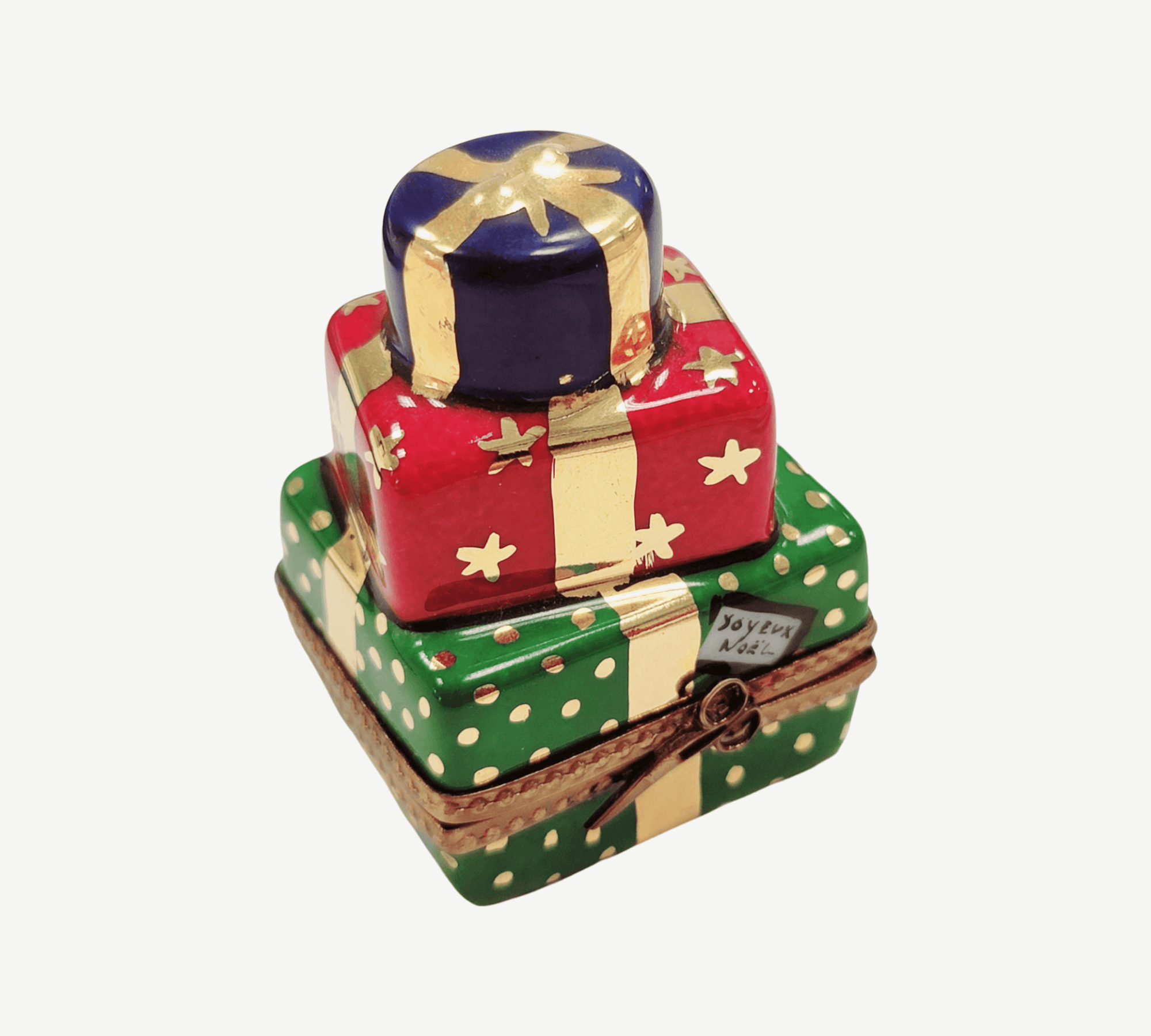 Christmas Teddy Bear Gift Box Porcelain Limoges xmas theme teddy French Trinket Box