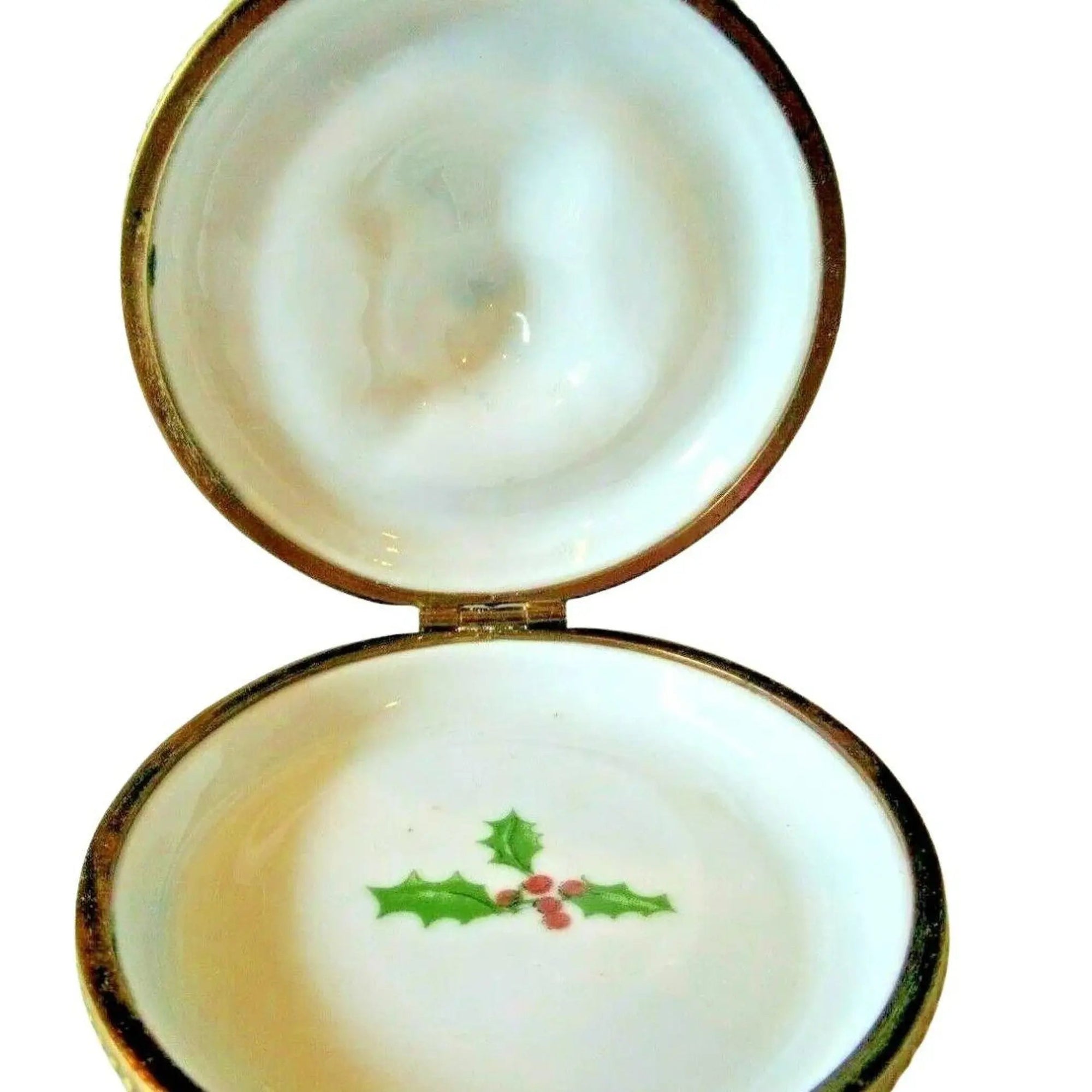 Christmas Teddy Bear Treasure Porcelain Limoges xmas theme teddy French Trinket Box