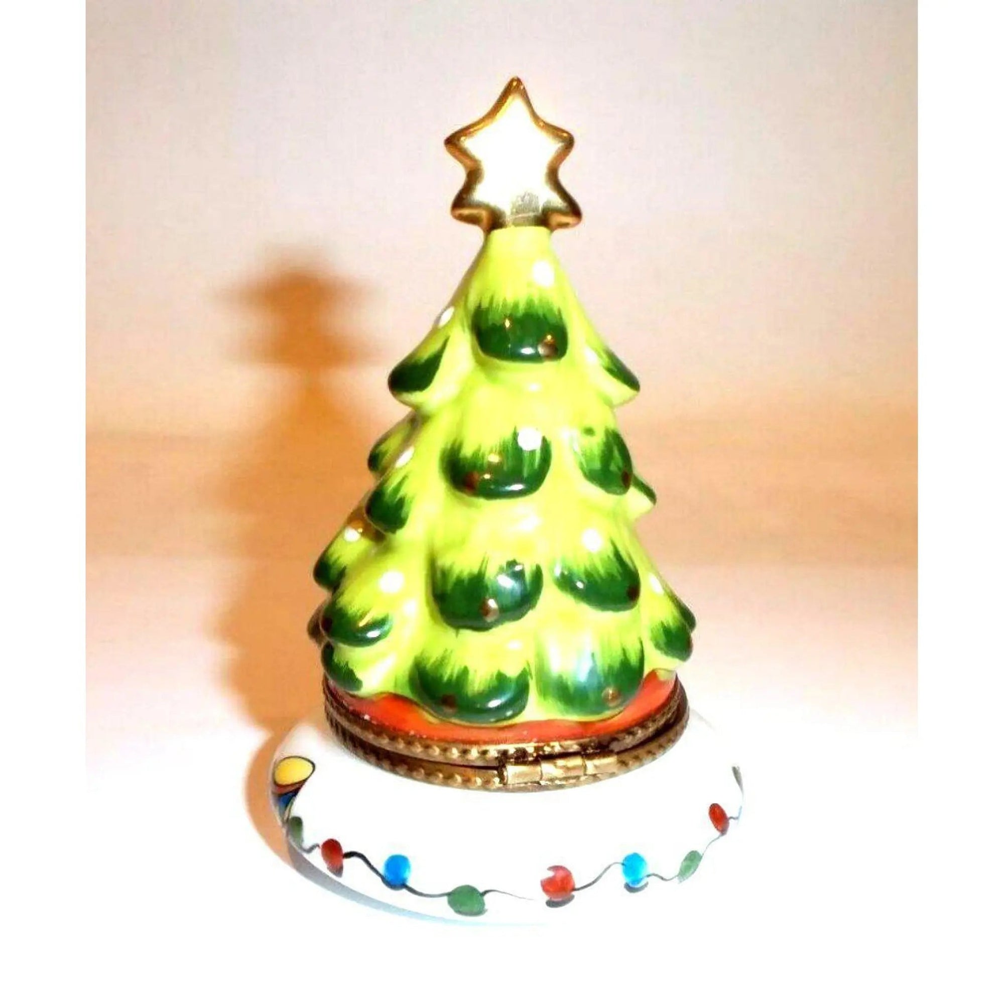 Christmas Tree Doll Surprise Box Porcelain Limoges xmas Limoges Porcelain Boxes Christmas Tree French Trinket Box